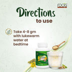 Directions to use Carmolax Roots Ayurvedic micro granules for natural constipation relief