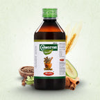 Carmozyme Naturals Ayurvedic Digestive Syrup bottle for Healthy Digestion, relief from Gas, Bloating and Indigestion by Roots by Mendine