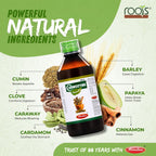 Key herbal ingredients in Carmozyme Naturals Ayurvedic digestive syrup – cumin, clove, cardamom, papaya and cinnamon and more