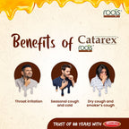 Benefits of Catarex Roots Ayurvedic honey cough syrup by Roots by Mendine for throat irritation, seasonal cough and dry cough relief
