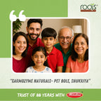 Happy family enjoying trusted Ayurvedic digestive care with Carmozyme Naturals syrup by Roots by Mendine for daily gut wellness