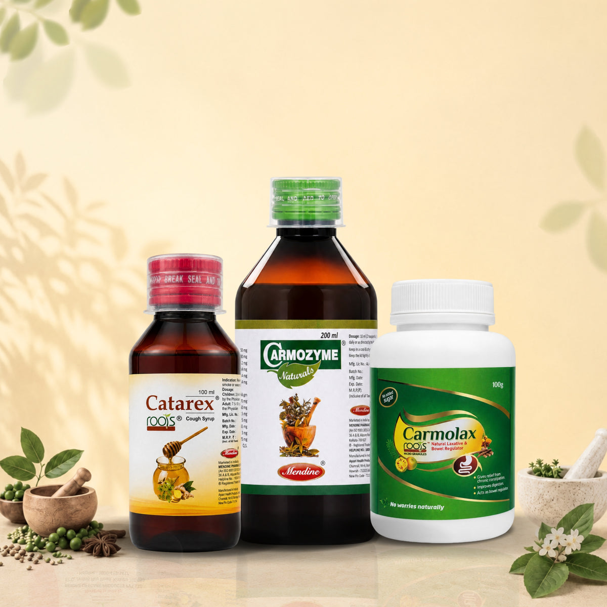 Roots by Mendine trusted Ayurvedic wellness brand offering natural digestive care, cough relief and herbal healthcare products since 1937